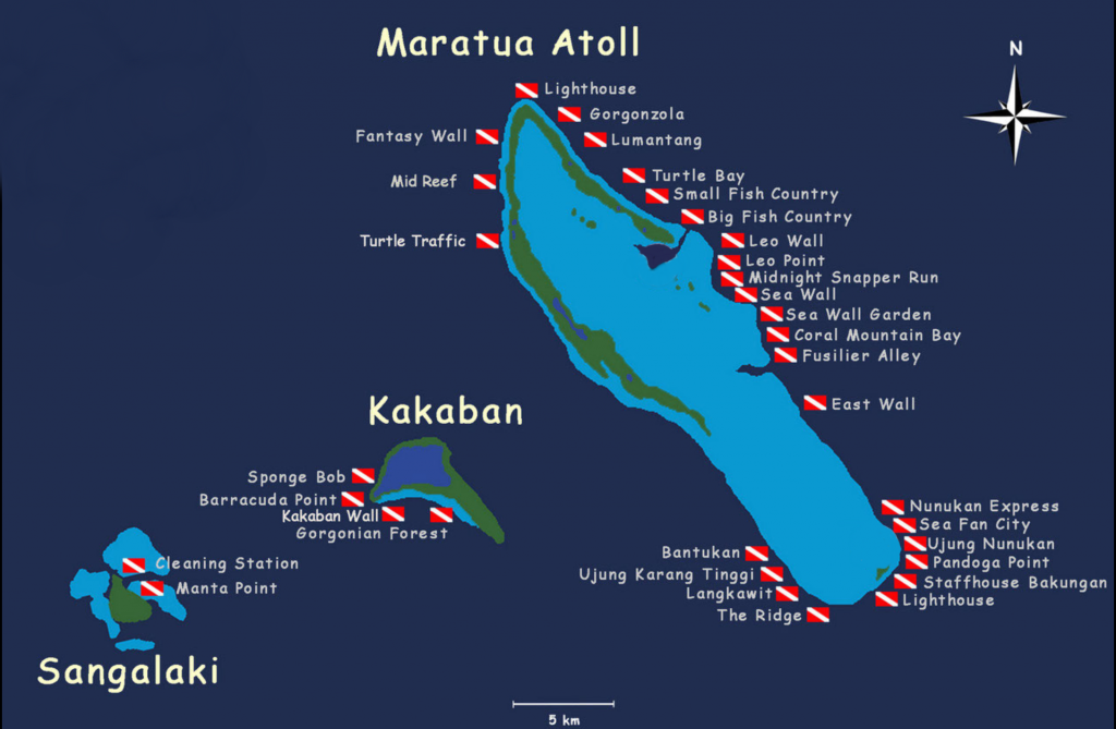 carte de l'archipel de Derawan